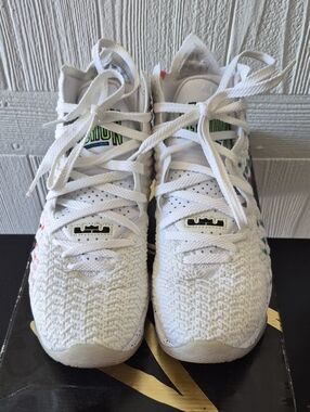 Lebron XV11 Nike White Men Sneaker with Multicolor Trim